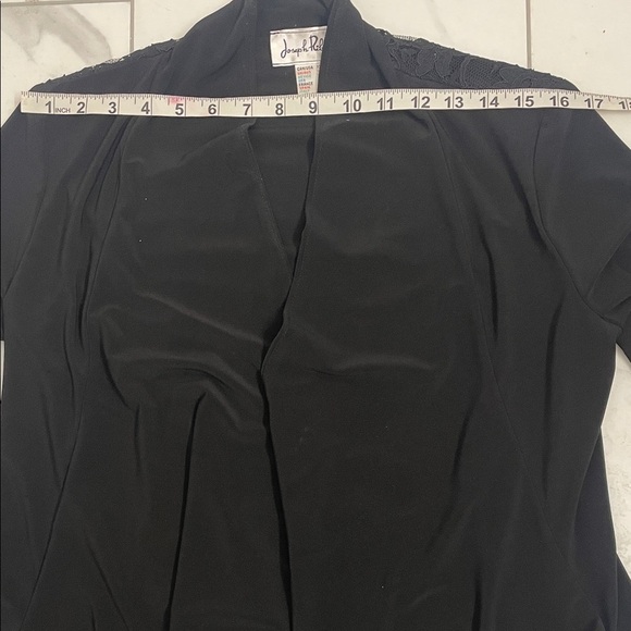 Joseph Ribkoff Elegant Fitted Black Cover Up Jacket Long Sleeves Lace Back Sz 10 - Picture 12 of 12